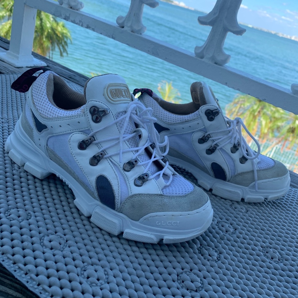GUCCI flashtrek white womens
